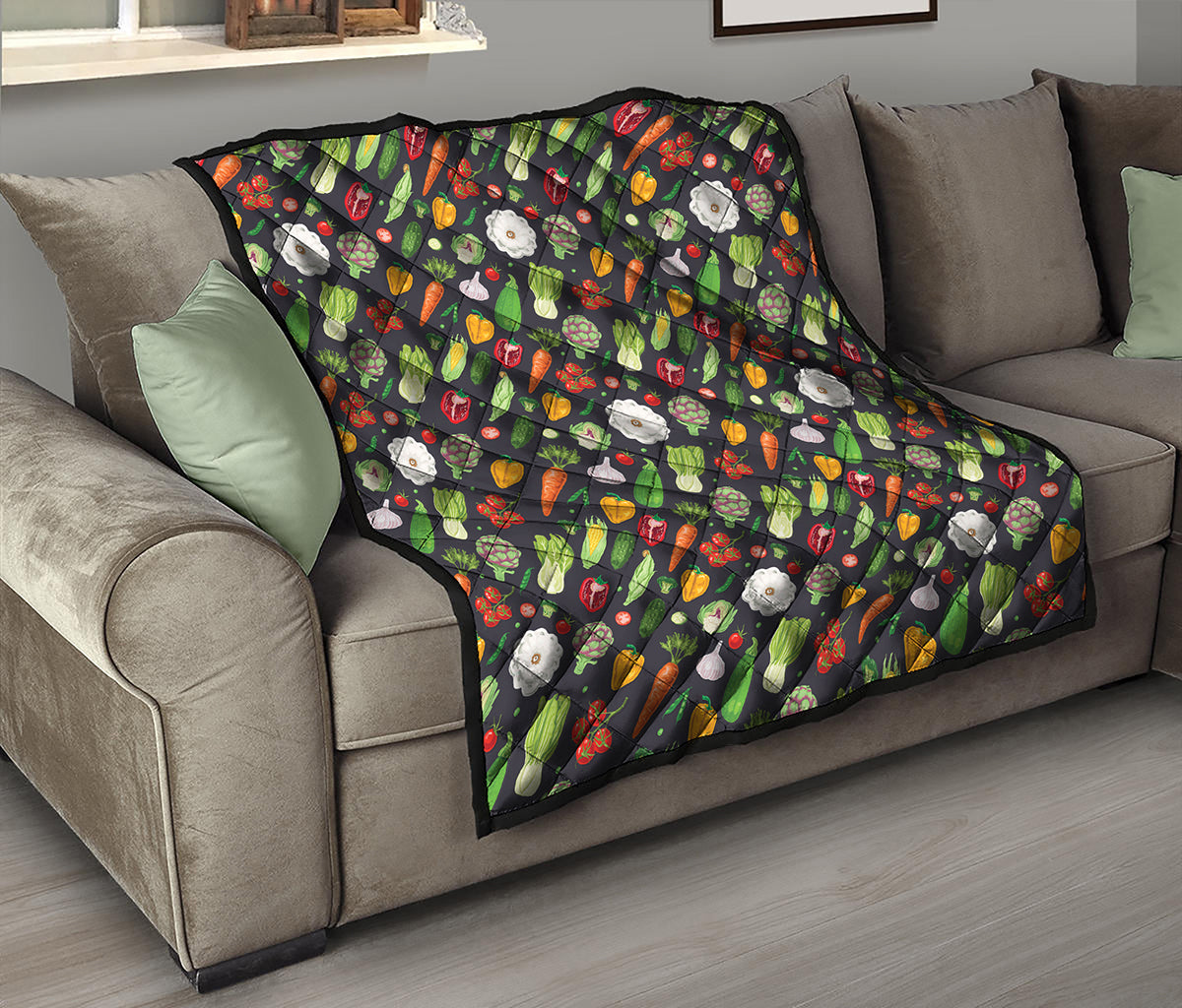 Colorful Vegetable Pattern Print Quilt