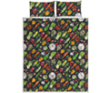 Colorful Vegetable Pattern Print Quilt Bed Set