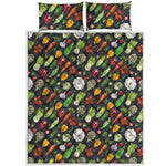 Colorful Vegetable Pattern Print Quilt Bed Set