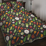 Colorful Vegetable Pattern Print Quilt Bed Set