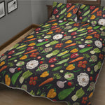 Colorful Vegetable Pattern Print Quilt Bed Set