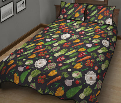 Colorful Vegetable Pattern Print Quilt Bed Set