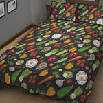 Colorful Vegetable Pattern Print Quilt Bed Set