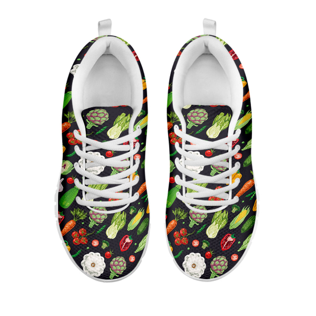 Colorful Vegetable Pattern Print White Sneakers