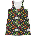 Colorful Vegetable Pattern Print Women's Racerback Tank Top