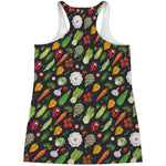Colorful Vegetable Pattern Print Women's Racerback Tank Top