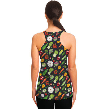 Colorful Vegetable Pattern Print Women's Racerback Tank Top