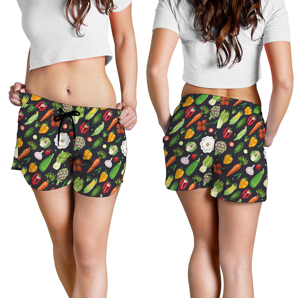 Colorful Vegetable Pattern Print Women's Shorts