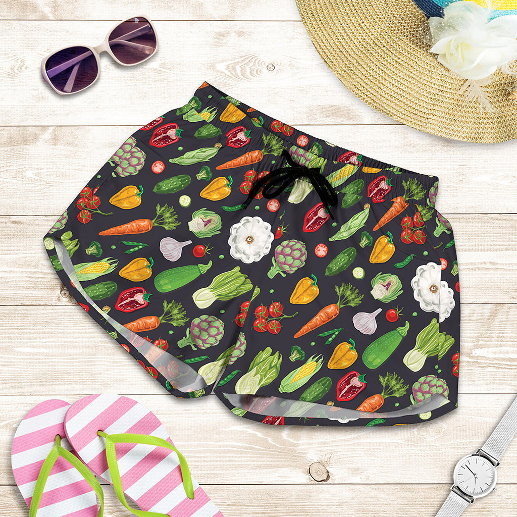 Colorful Vegetable Pattern Print Women's Shorts
