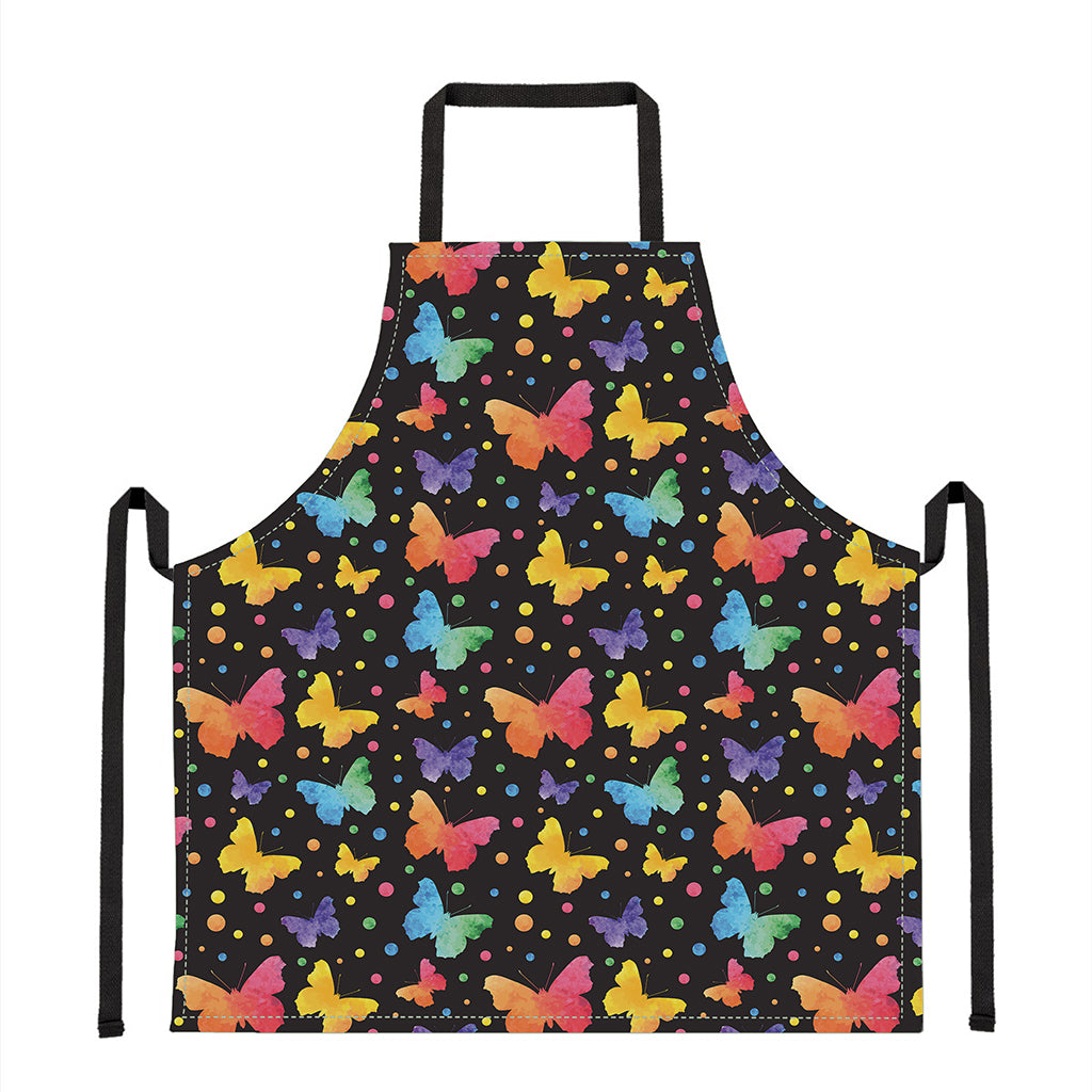 Colorful Watercolor Butterfly Print Apron