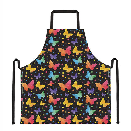 Colorful Watercolor Butterfly Print Apron