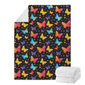 Colorful Watercolor Butterfly Print Blanket