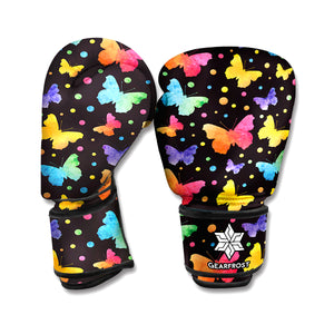 Colorful Watercolor Butterfly Print Boxing Gloves