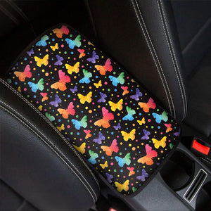 Colorful Watercolor Butterfly Print Car Center Console Cover