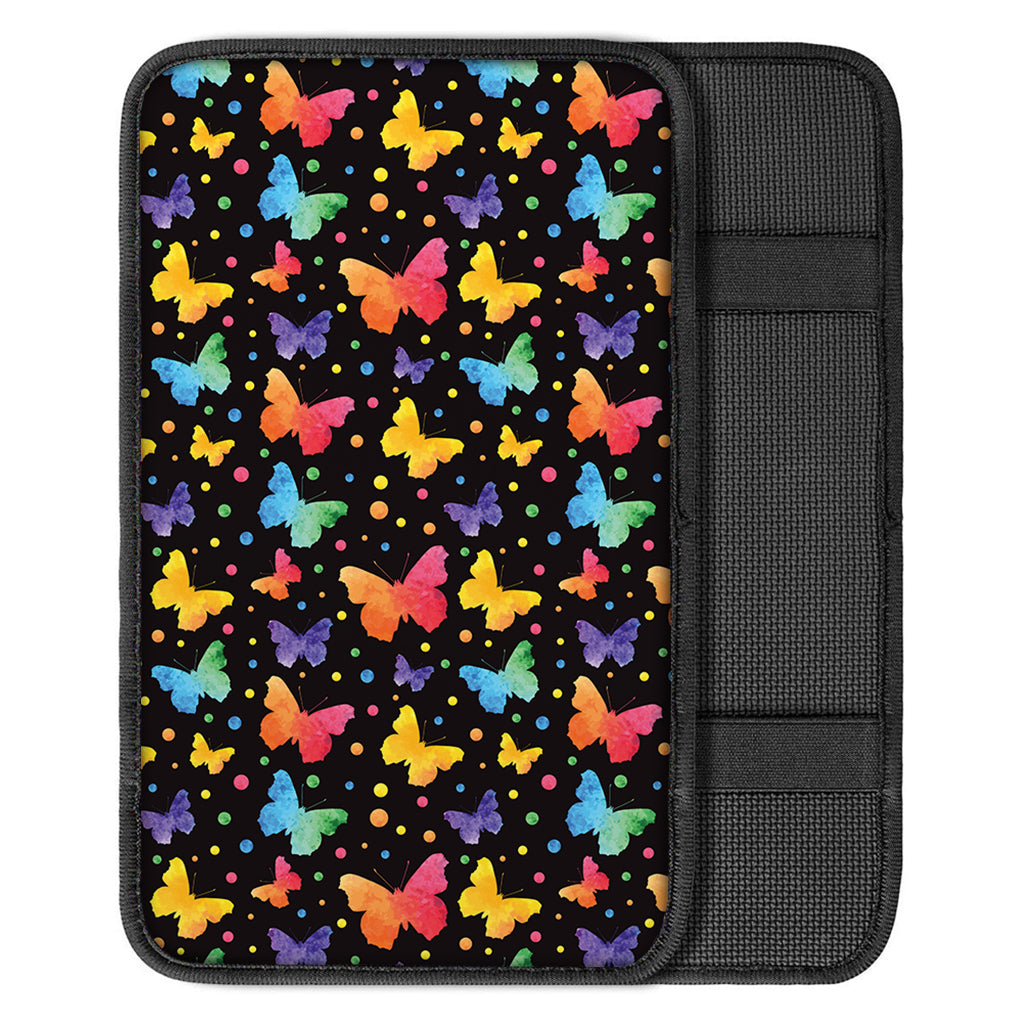 Colorful Watercolor Butterfly Print Car Center Console Cover