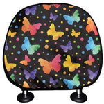 Colorful Watercolor Butterfly Print Car Headrest Covers