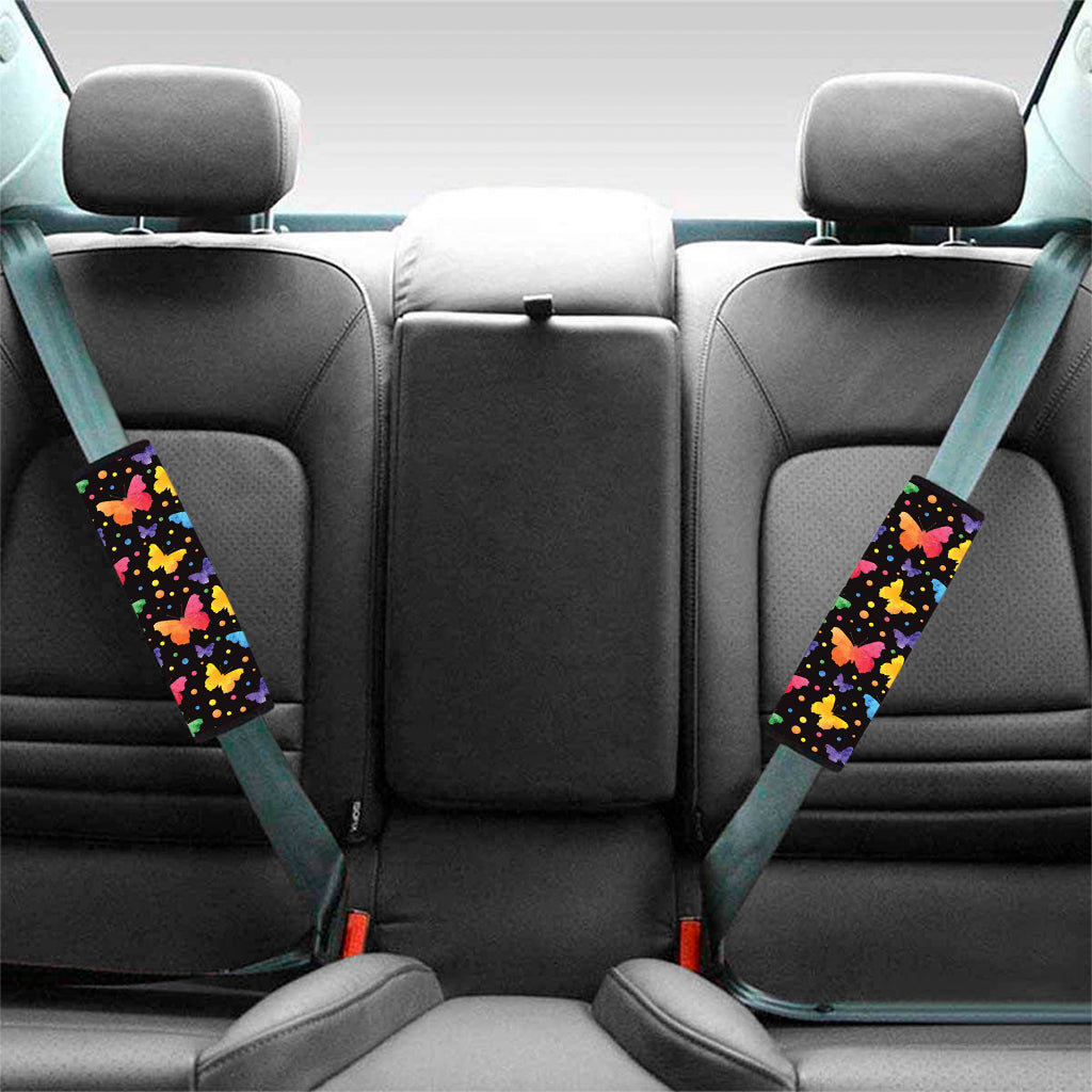Colorful Watercolor Butterfly Print Car Seat Belt Covers