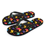 Colorful Watercolor Butterfly Print Flip Flops