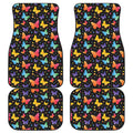 Colorful Watercolor Butterfly Print Front and Back Car Floor Mats