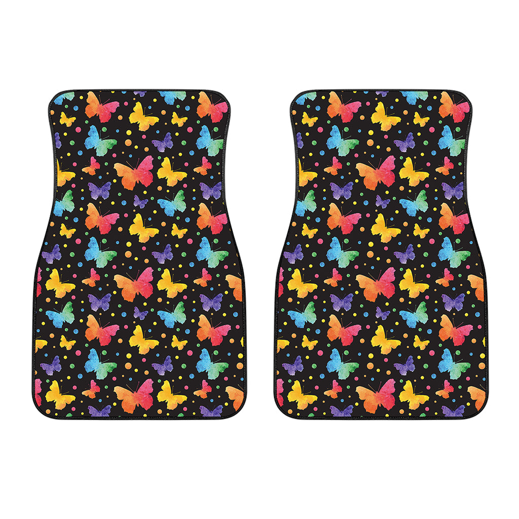 Colorful Watercolor Butterfly Print Front Car Floor Mats