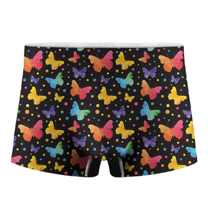 Colorful Watercolor Butterfly Print Men's Boxer Briefs