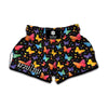 Colorful Watercolor Butterfly Print Muay Thai Boxing Shorts