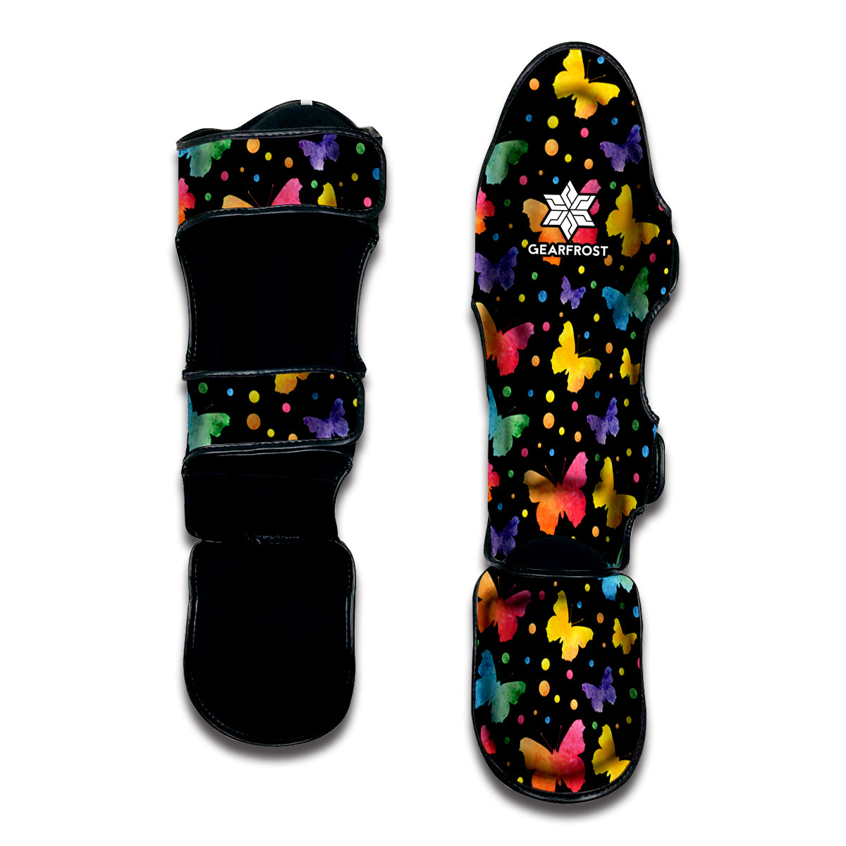Colorful Watercolor Butterfly Print Muay Thai Shin Guard