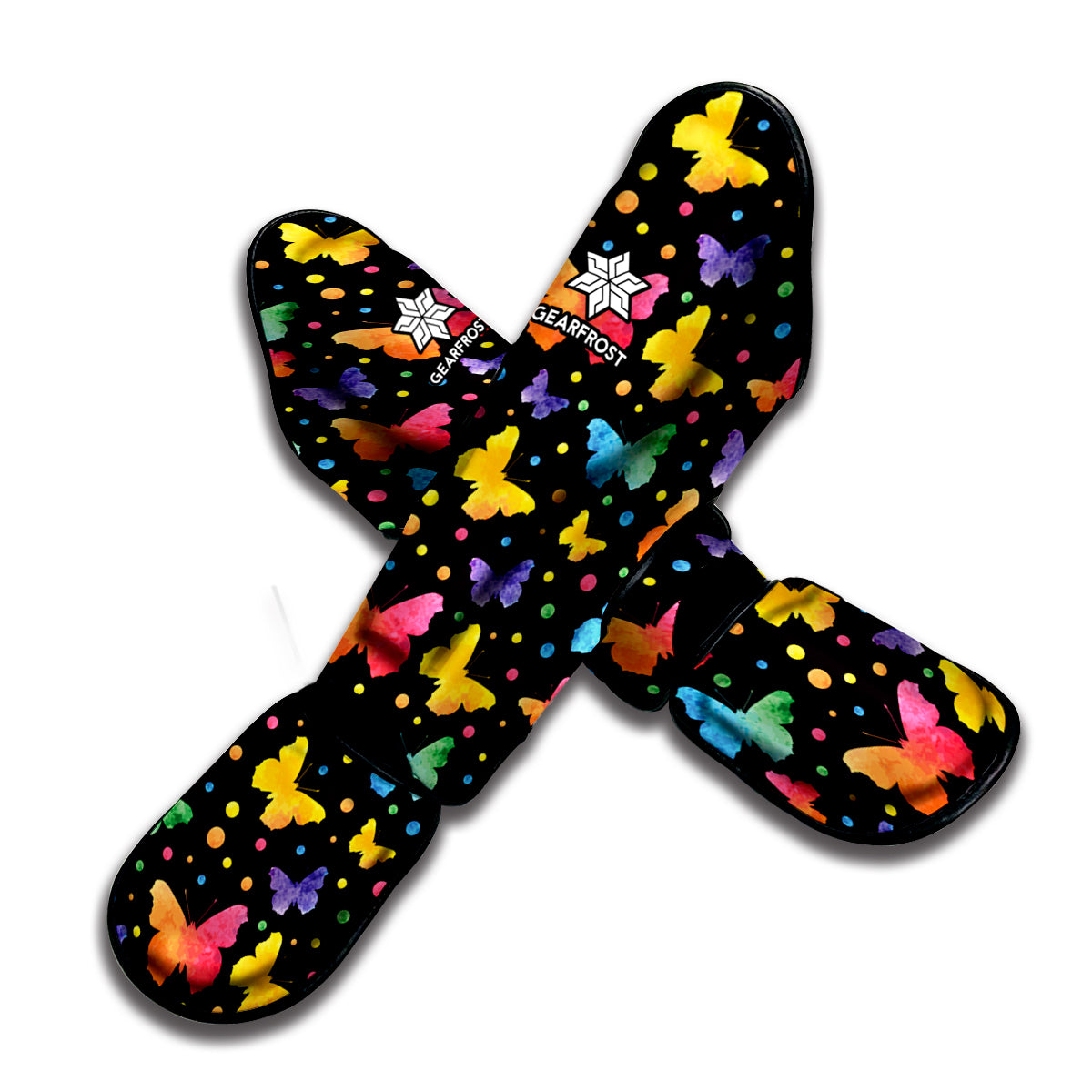 Colorful Watercolor Butterfly Print Muay Thai Shin Guard
