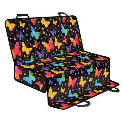 Colorful Watercolor Butterfly Print Pet Car Back Seat Cover