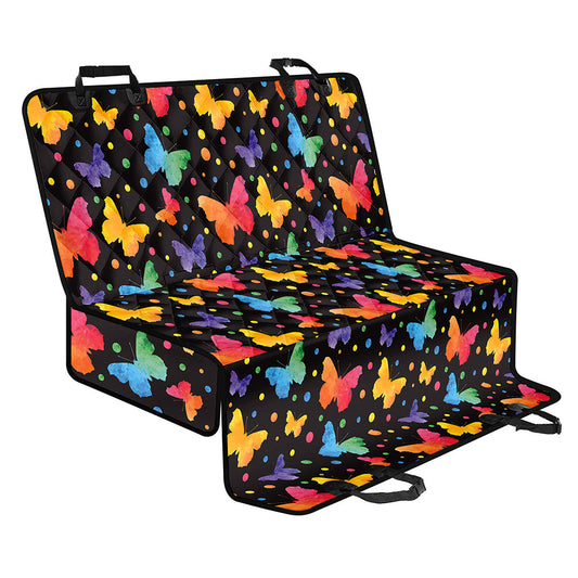 Colorful Watercolor Butterfly Print Pet Car Back Seat Cover