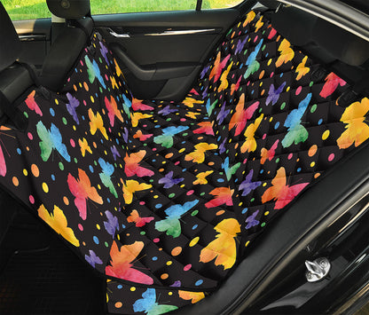 Colorful Watercolor Butterfly Print Pet Car Back Seat Cover