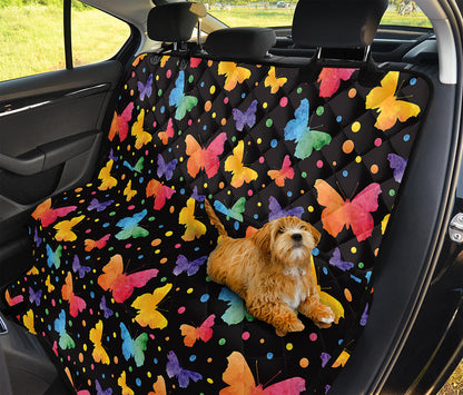 Colorful Watercolor Butterfly Print Pet Car Back Seat Cover