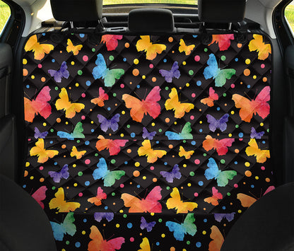 Colorful Watercolor Butterfly Print Pet Car Back Seat Cover