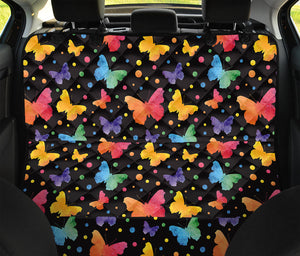 Colorful Watercolor Butterfly Print Pet Car Back Seat Cover