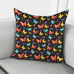 Colorful Watercolor Butterfly Print Pillow Cover