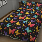 Colorful Watercolor Butterfly Print Quilt Bed Set