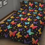 Colorful Watercolor Butterfly Print Quilt Bed Set