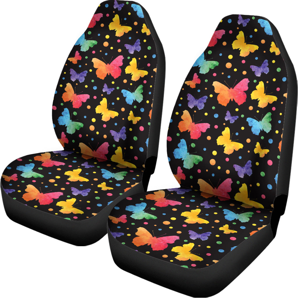 Colorful Watercolor Butterfly Print Universal Fit Car Seat Covers