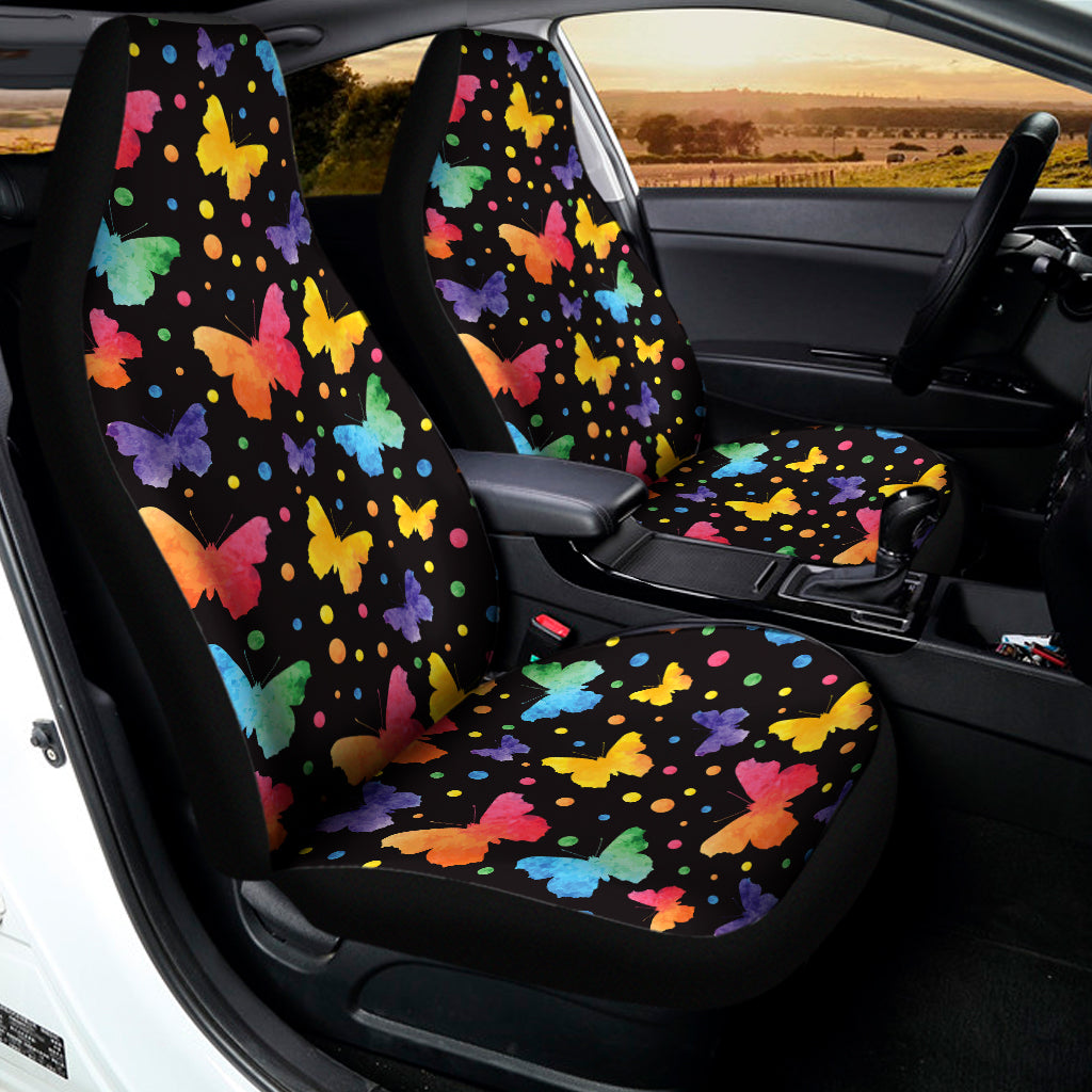 Colorful Watercolor Butterfly Print Universal Fit Car Seat Covers