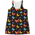 Colorful Watercolor Butterfly Print Women's Racerback Tank Top