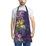 Colorful Watercolor Cattleya Print Apron