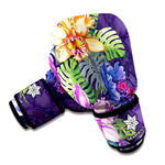 Colorful Watercolor Cattleya Print Boxing Gloves