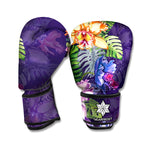 Colorful Watercolor Cattleya Print Boxing Gloves
