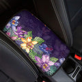 Colorful Watercolor Cattleya Print Car Center Console Cover