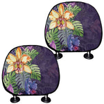 Colorful Watercolor Cattleya Print Car Headrest Covers