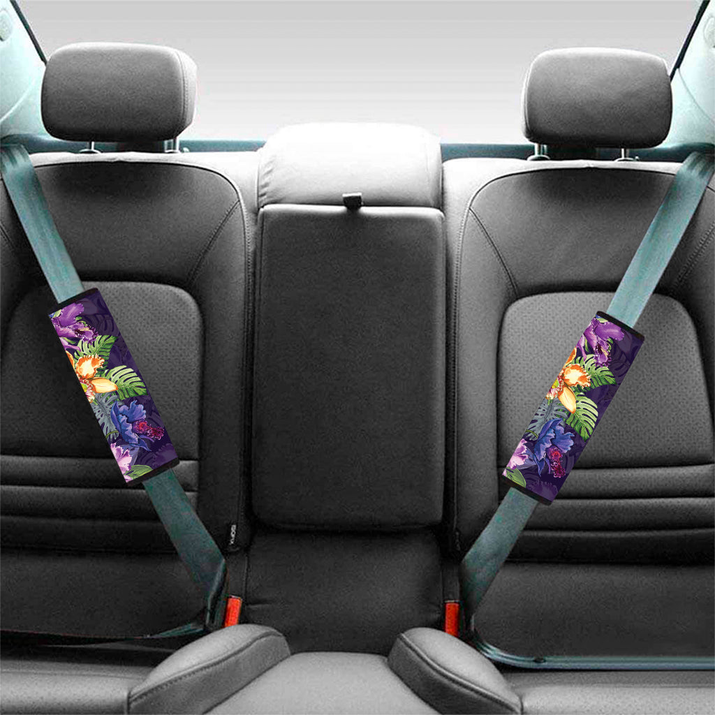 Colorful Watercolor Cattleya Print Car Seat Belt Covers
