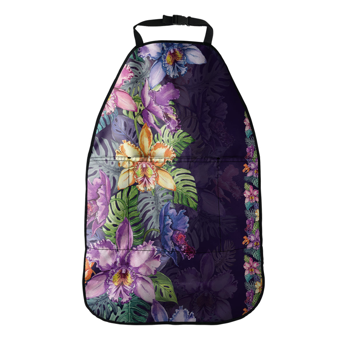 Colorful Watercolor Cattleya Print Car Seat Organizers