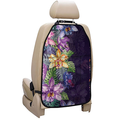 Colorful Watercolor Cattleya Print Car Seat Organizers