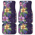 Colorful Watercolor Cattleya Print Front and Back Car Floor Mats