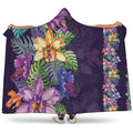 Colorful Watercolor Cattleya Print Hooded Blanket